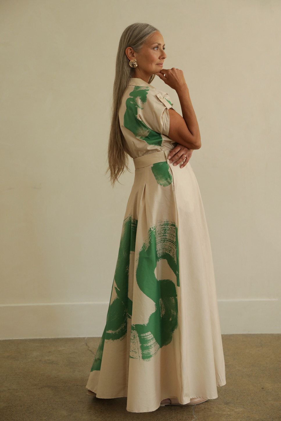 THE SHIORI IN GREEN - MAXI COTTON DRESS 